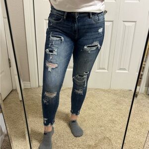 Kancan blue distressed skinny jeans
